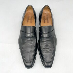 Magnanni Neiman Marcus Mens 8.5 M Penny Loafers Black Leather Dress Shoes SlipOn